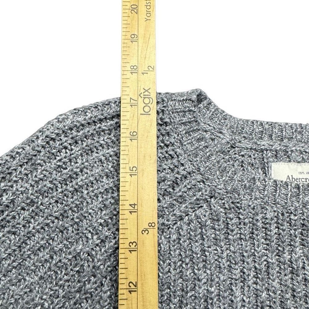 Abercrombie and Fitch Knit Crop Sweater Womens S Gray Long Sleeve Preppy Y2K - Picture 7 of 9